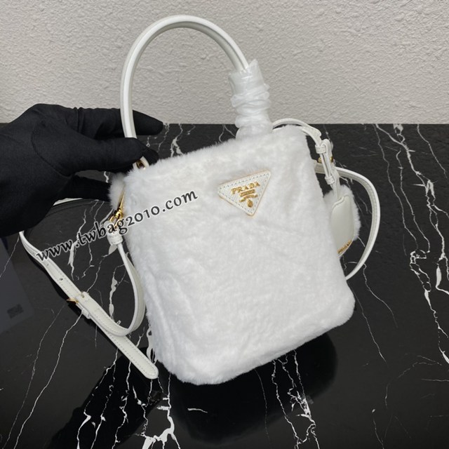 Prada專櫃新款山羊毛桶包 1BA373 普拉達Prada Panier桶包手袋 csp1524